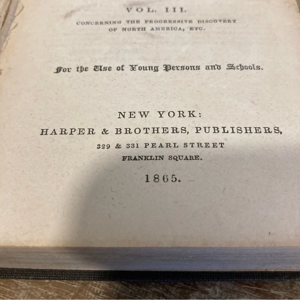1865 Vintage Hardcover Book Tales of American History Volume 3 Rough Shape